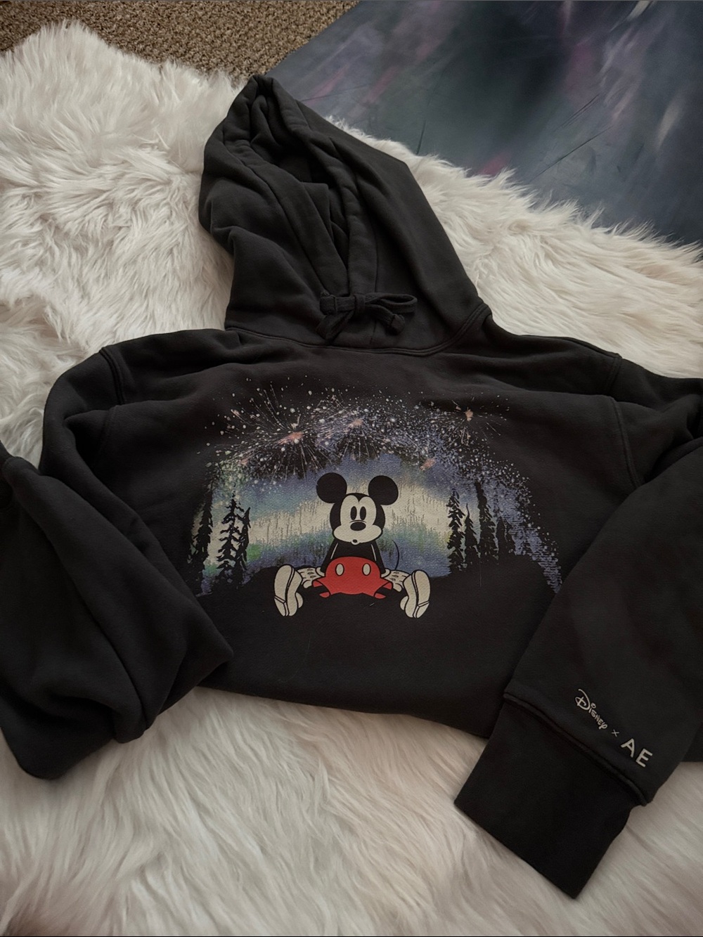 American Eagle Outfitters Black Mickey Mouse Graphic Hoodie